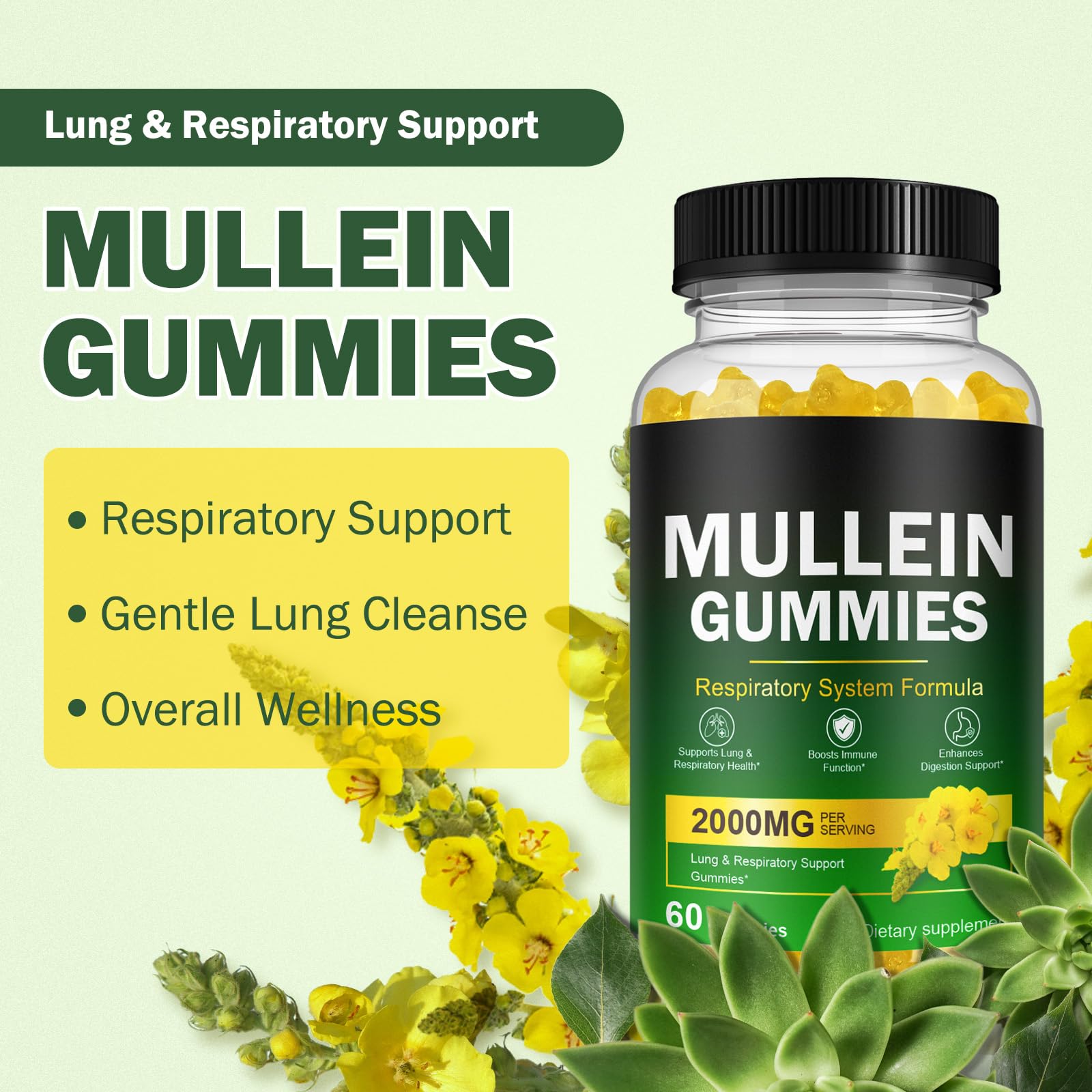 Ruduwu Mullein Leaf Gummies packaging side view