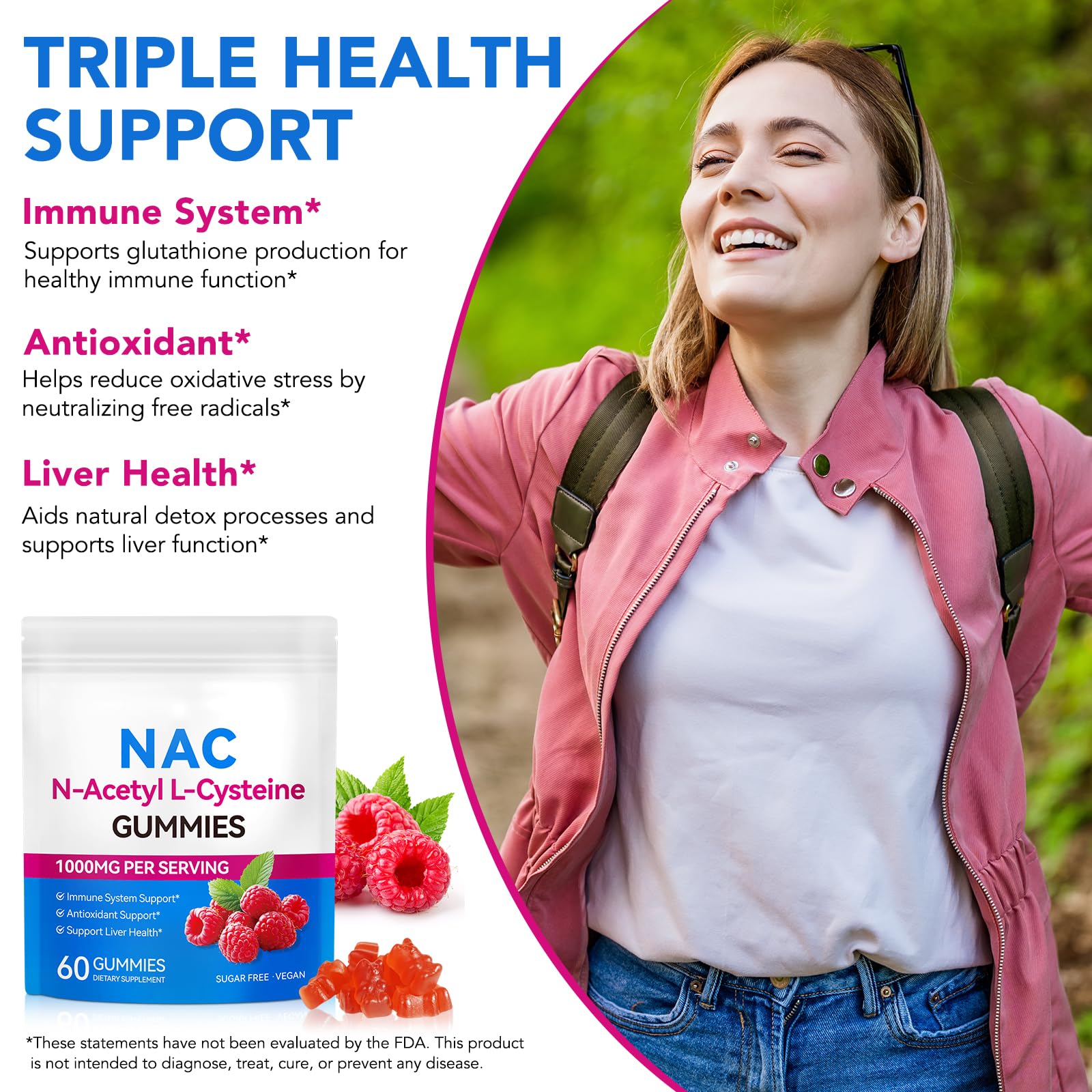 Ruduwu NAC Gummies 1000MG bottle with 60 gummies