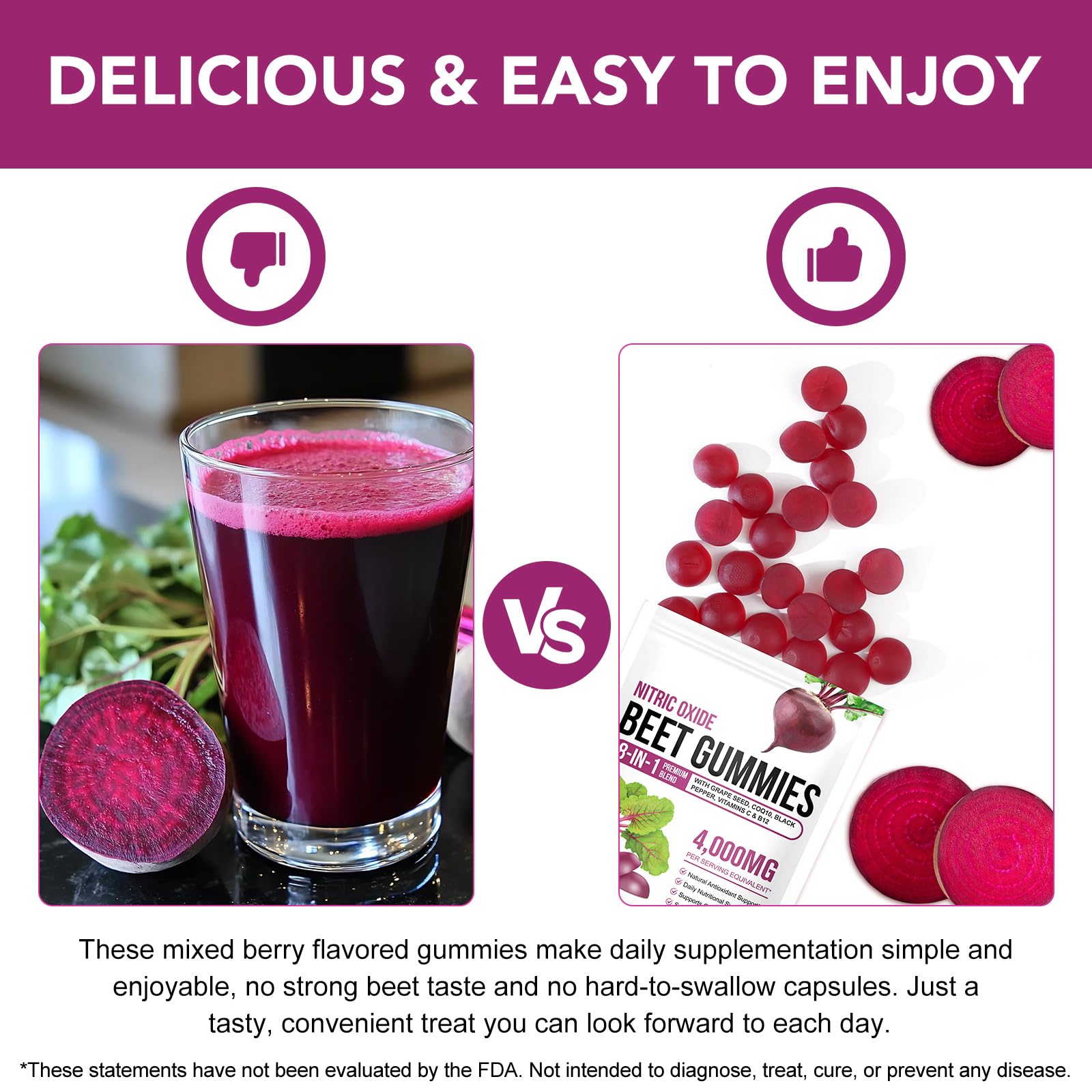 Ruduwu Total Beets Soft Chews in a hand