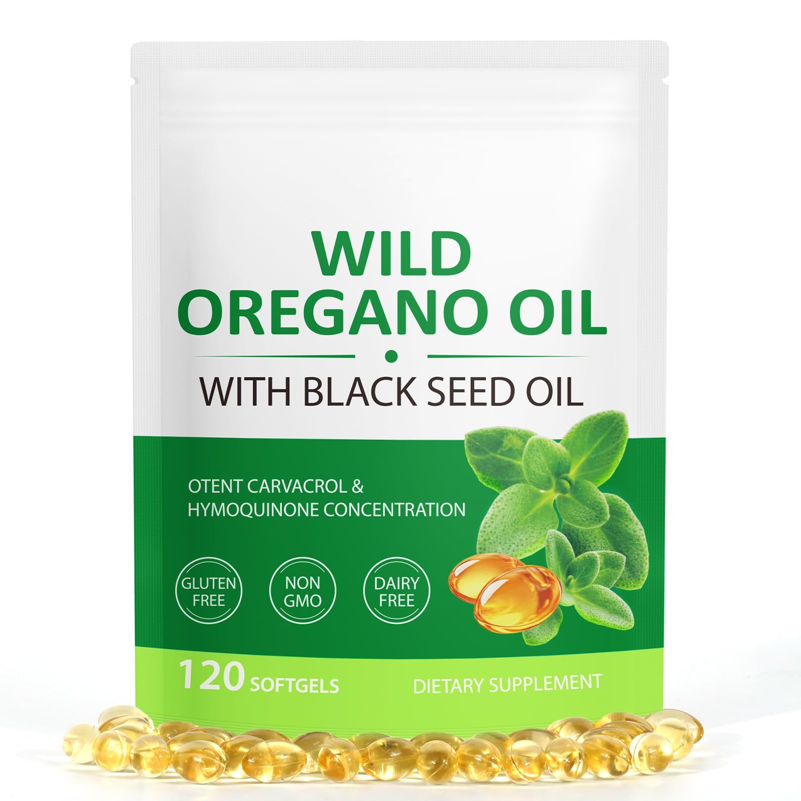 Ruduwu Wild Oregano Oil Softgels 6000mg front view