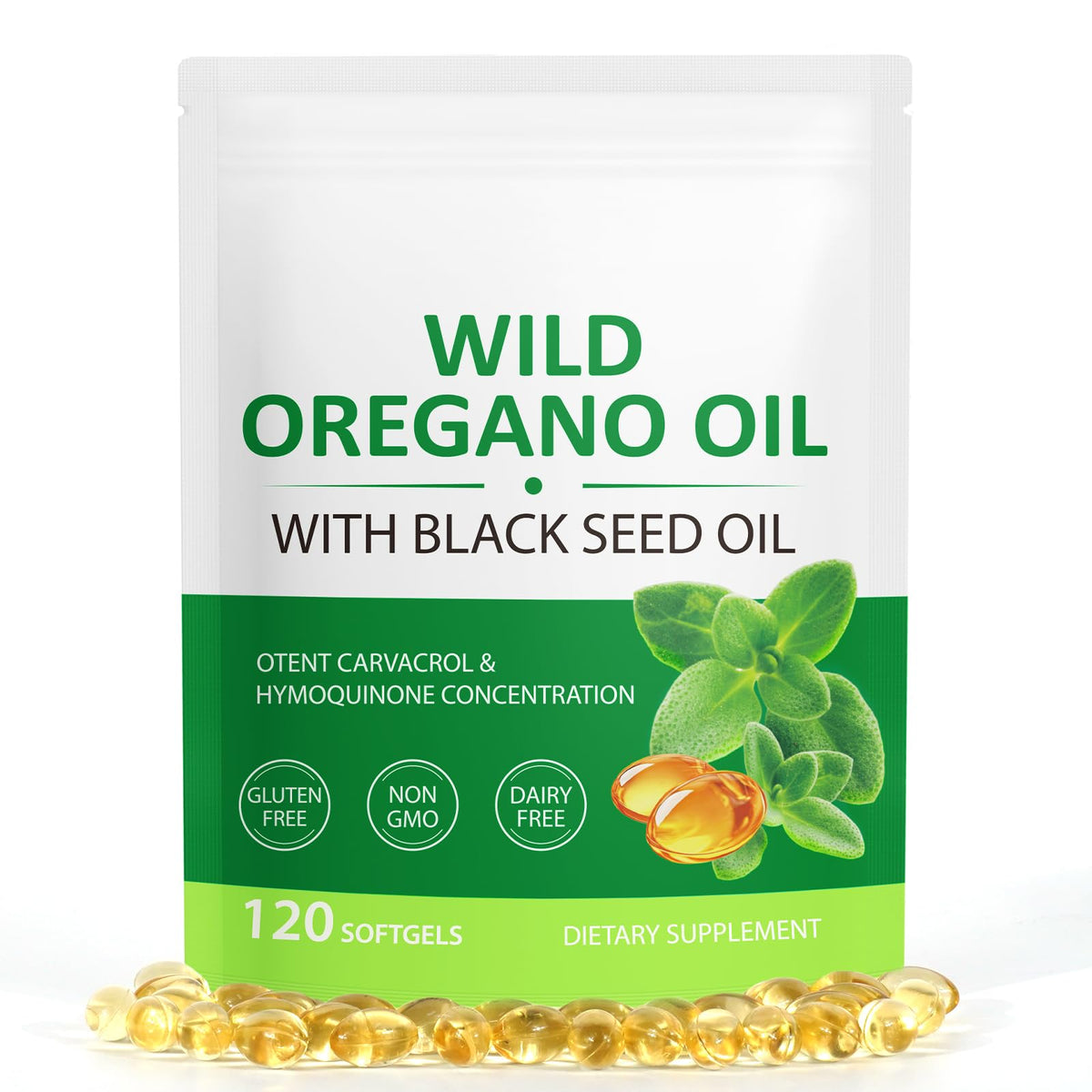 Ruduwu Wild Oregano Oil Softgels 6000mg front view