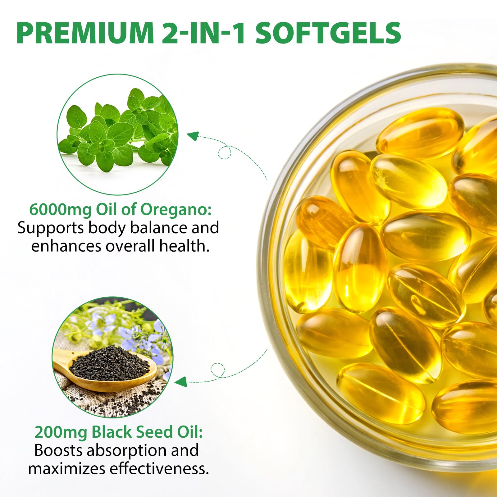 Ruduwu Wild Oregano Oil Softgels 6000mg packaging