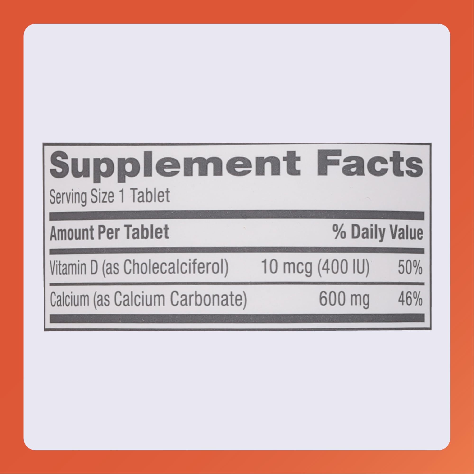 RUGBY LABORATORIES Calcium Tablets with vitamin D close-up
