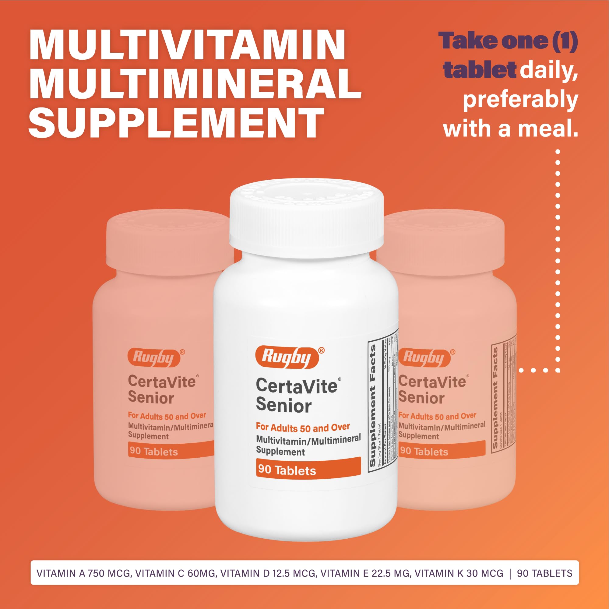 RUGBY LABORATORIES CertaVite Senior Multivitamin packaging side view