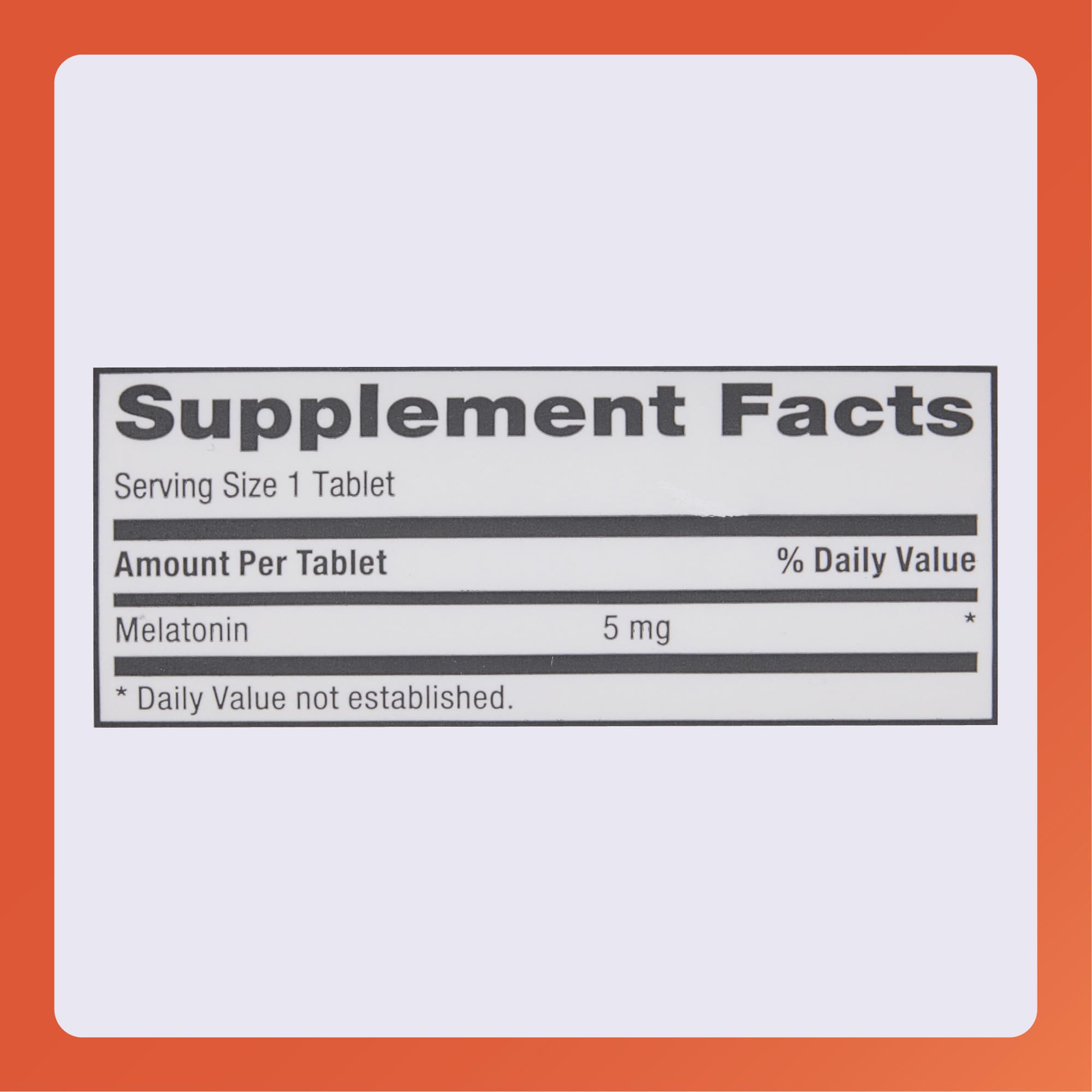 RUGBY LABORATORIES Melatonin Tablets 5mg bottle top