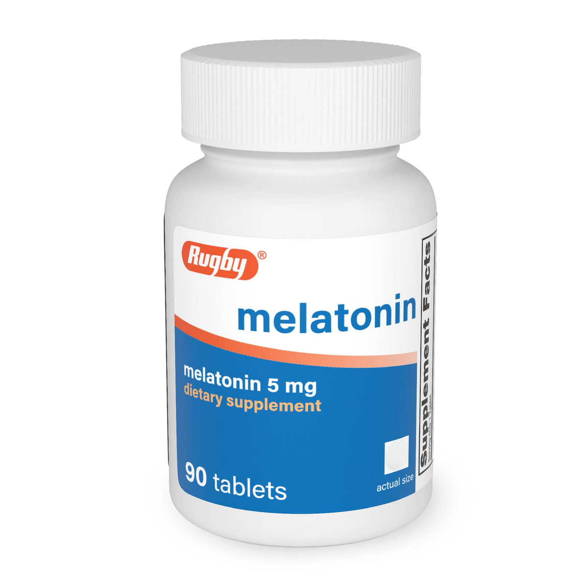RUGBY LABORATORIES Melatonin Tablets 5mg front view