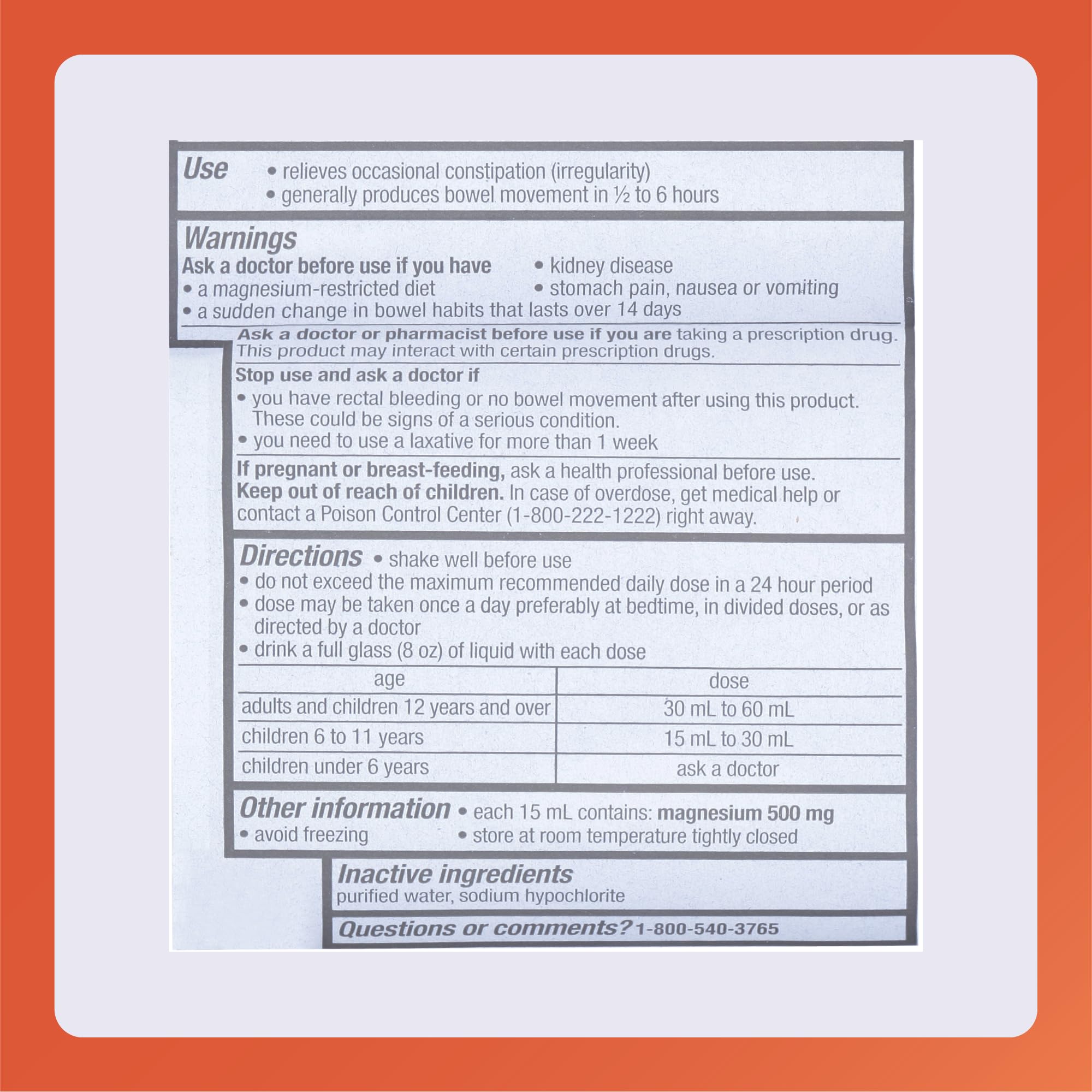 RUGBY LABORATORIES Milk of Magnesia 426g on a kitchen counter