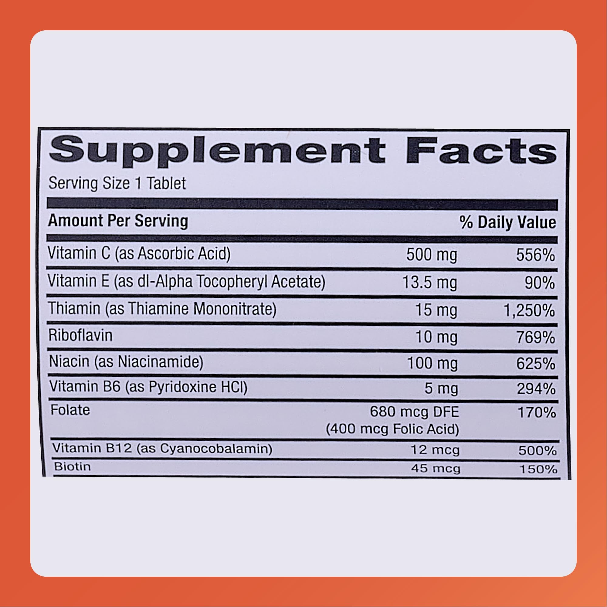 RUGBY LABORATORIES Multivitamin Stress Tablets close-up of tablets