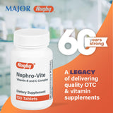 RUGBY LABORATORIES Nephro-Vite Multivitamin Tablets side view