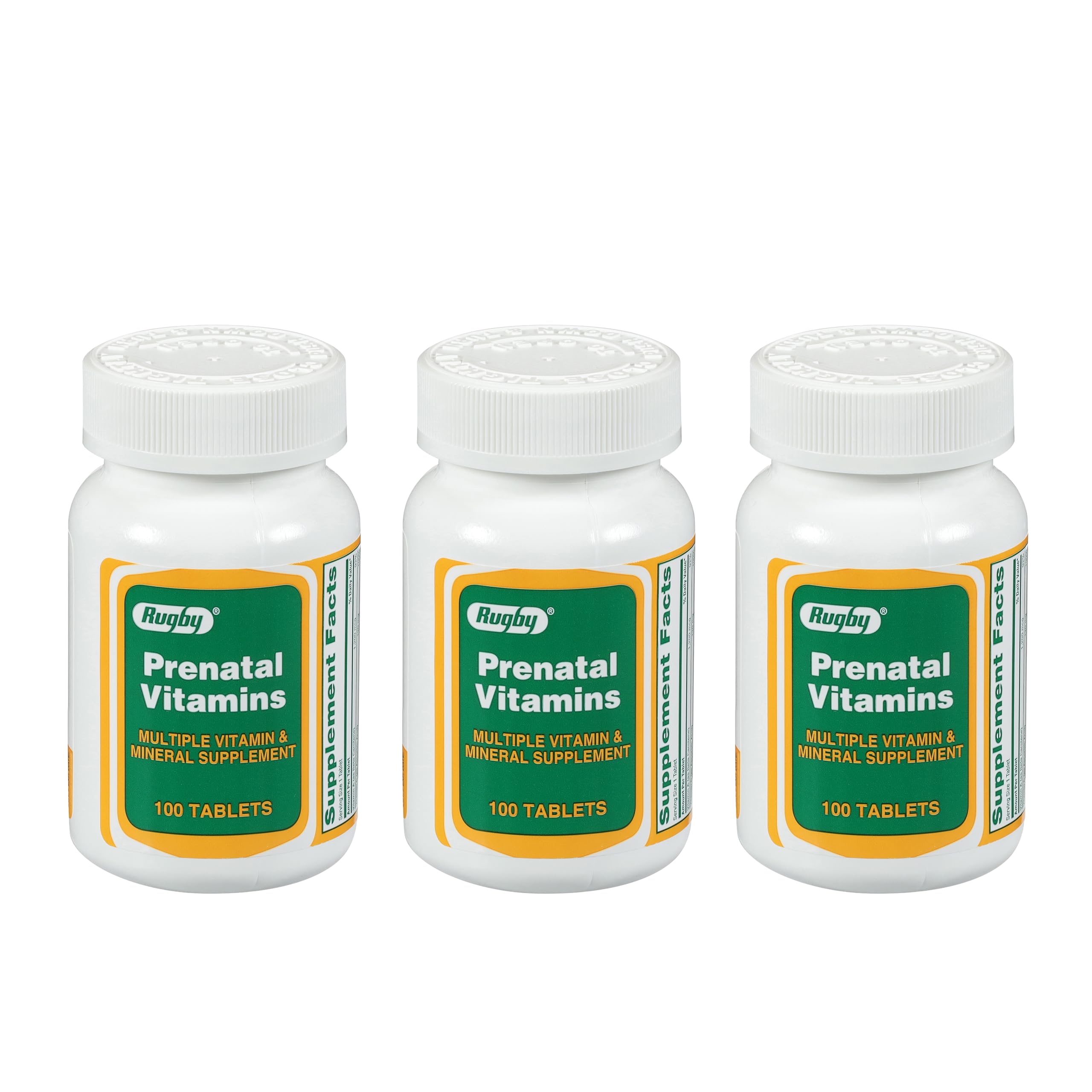 RUGBY LABORATORIES Prenatal Vitamins 30 Tablets front view