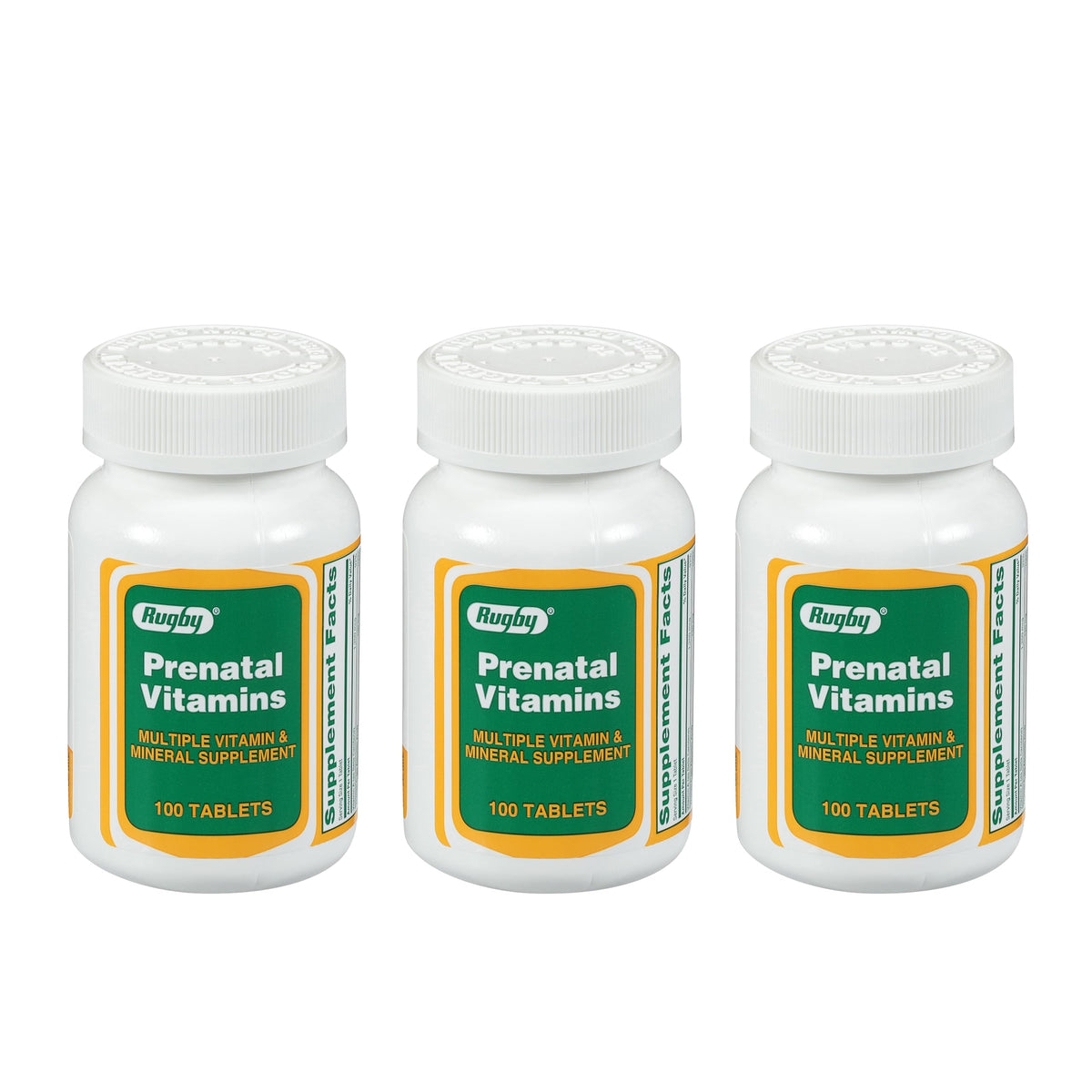 RUGBY LABORATORIES Prenatal Vitamins 30 Tablets front view