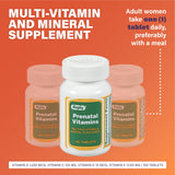 RUGBY LABORATORIES Prenatal Vitamins bottle side view