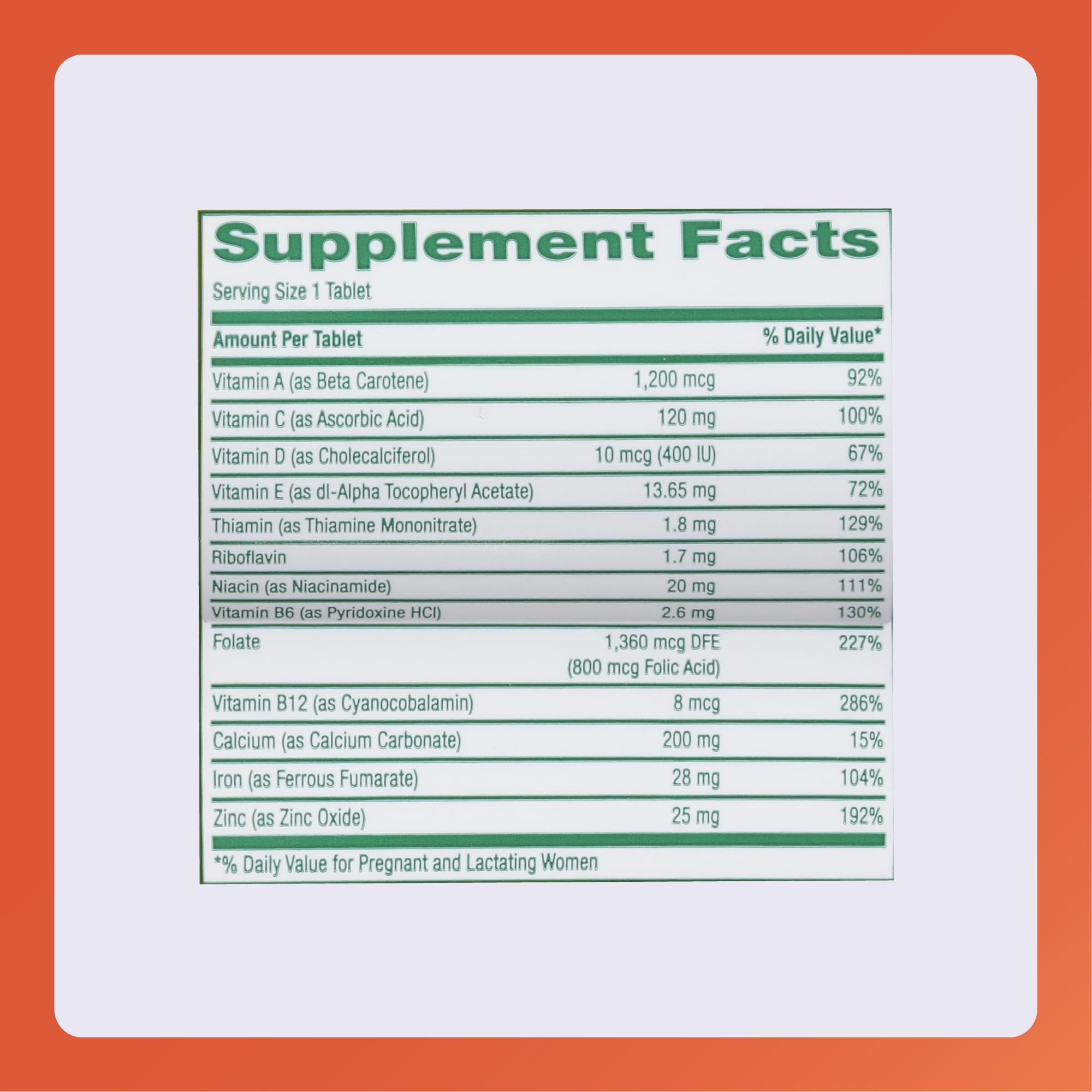 RUGBY LABORATORIES Prenatal Vitamins bottle with cap
