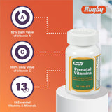 RUGBY LABORATORIES Prenatal Vitamins nutrition facts label