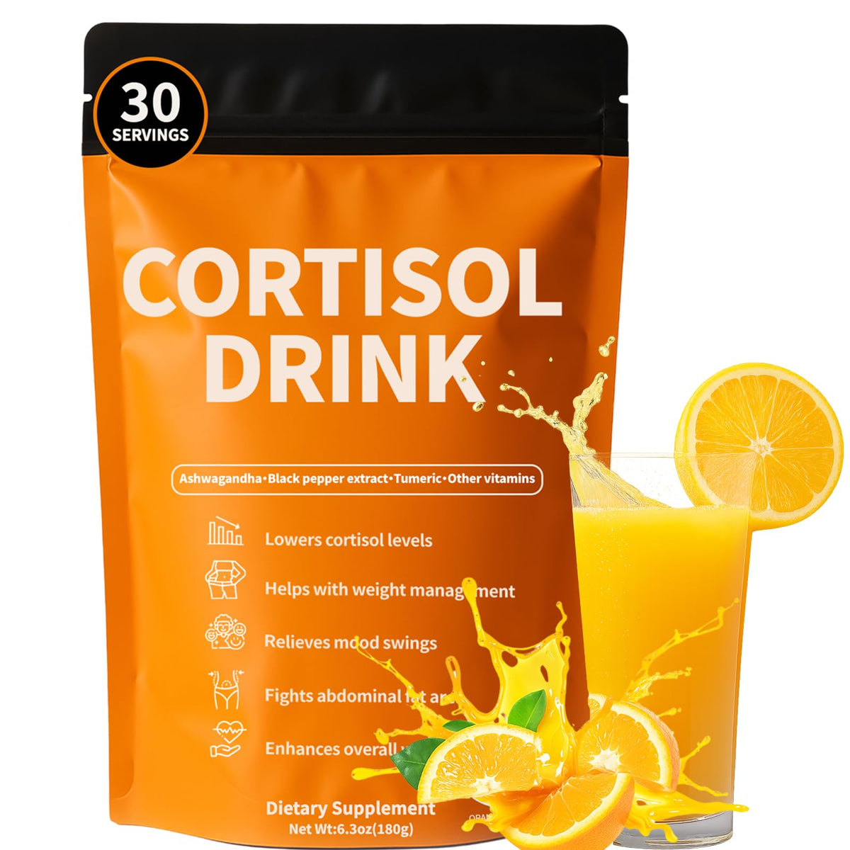 Rulinal Cortisol Drink Powder 6.3oz front view