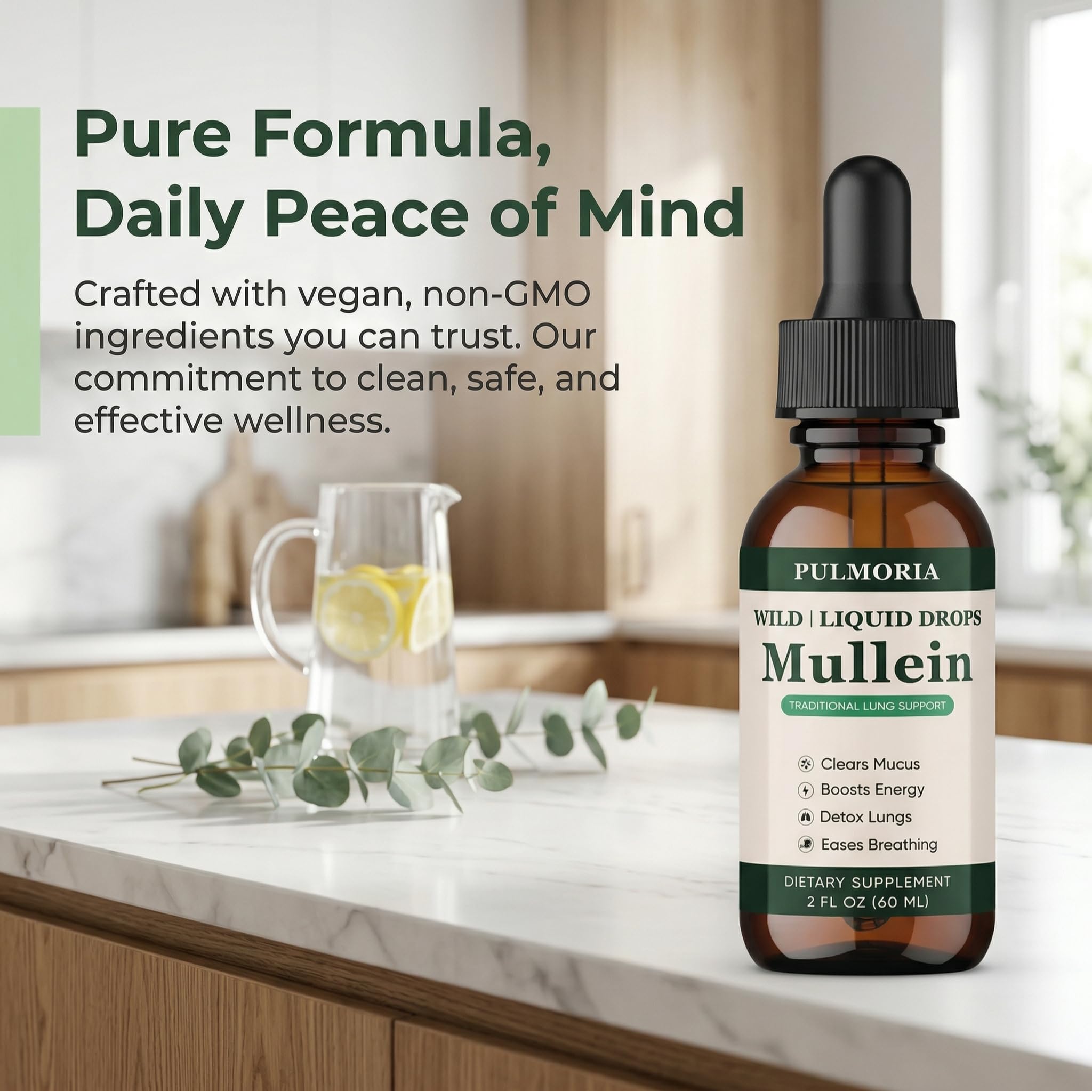 Rulinal Pulmonia Mullein Drops bottle with dosage dropper