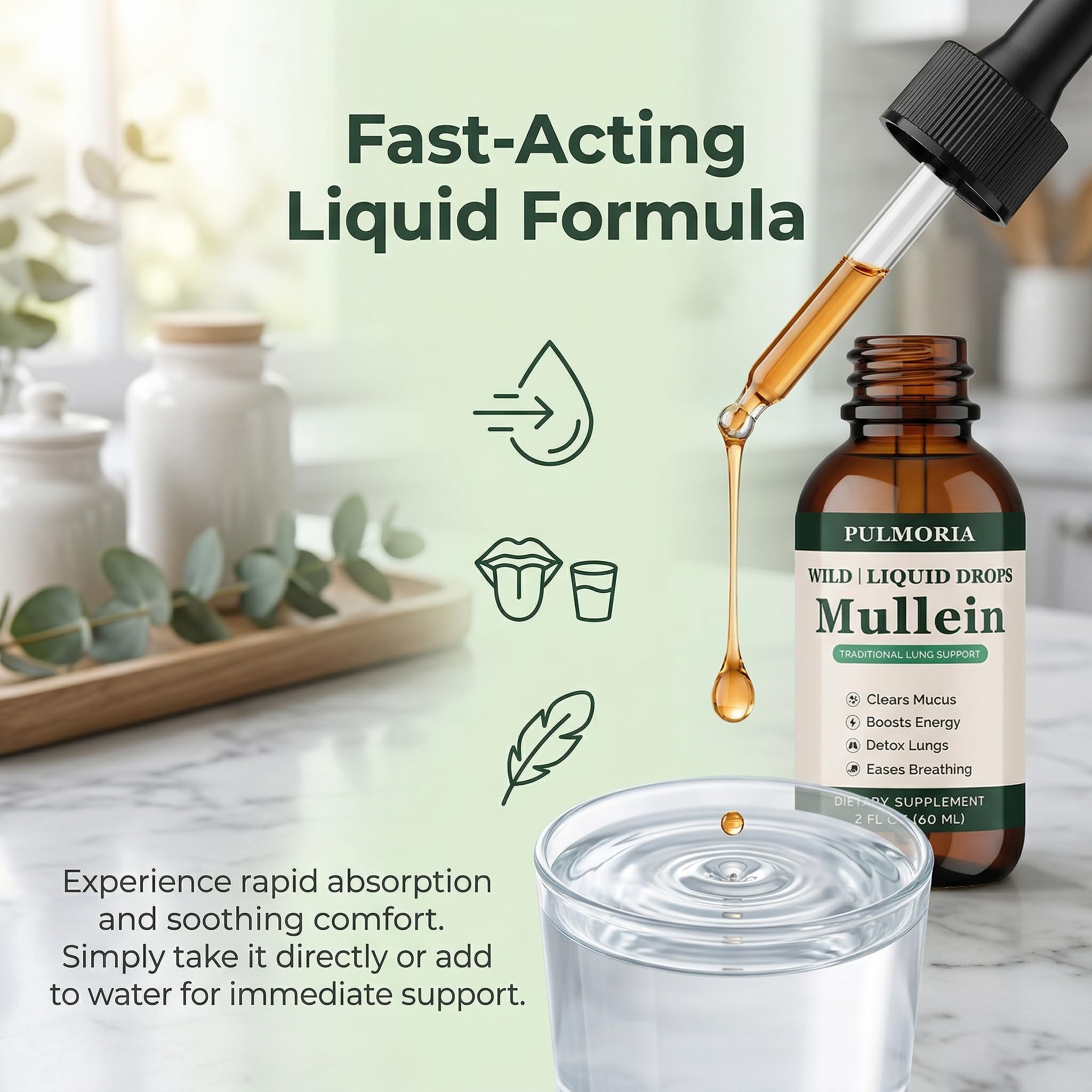 Rulinal Pulmonia Mullein Drops ingredients list on packaging