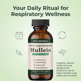 Rulinal Pulmonia Mullein Drops with a glass of warm water