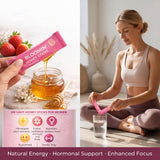Rulinal Shilajit Honey Stick close-up showing strawberry flavour