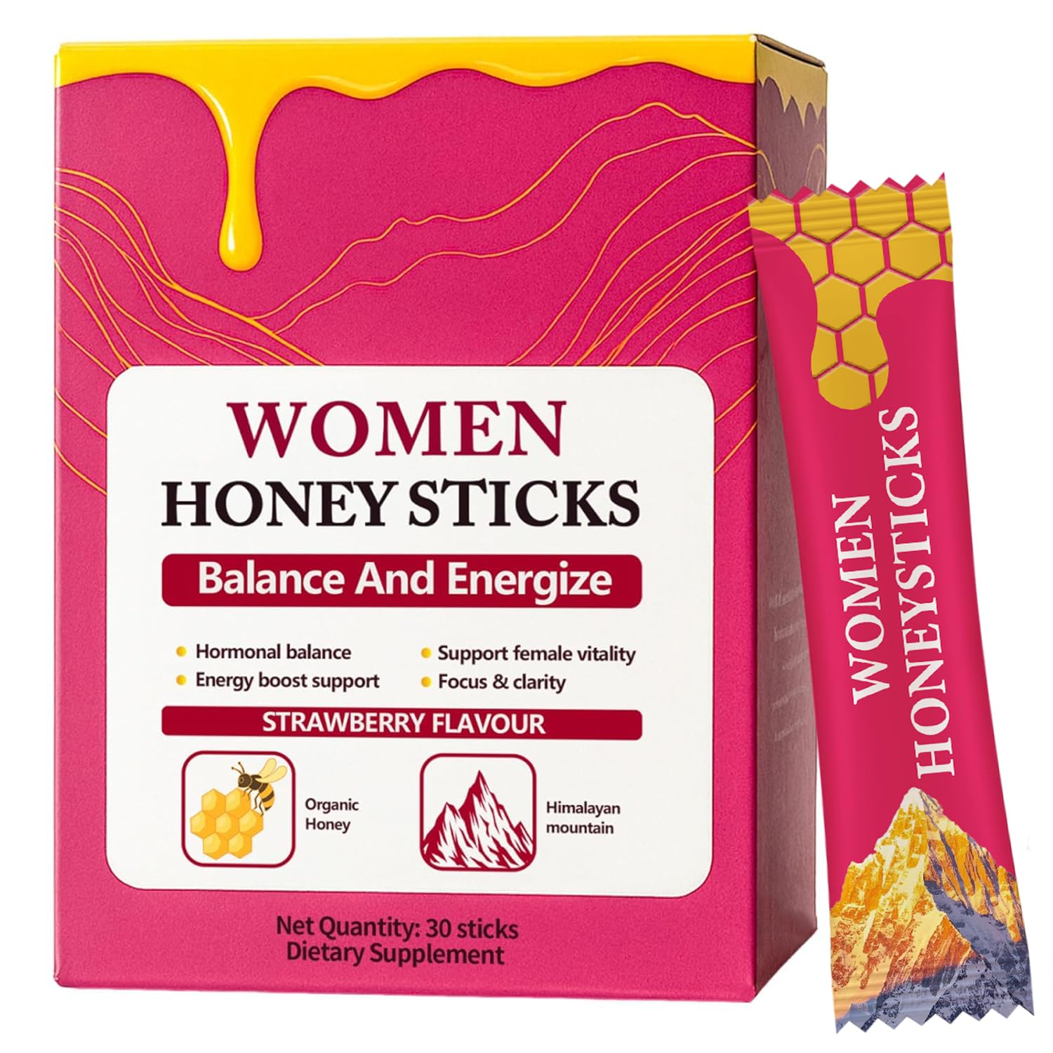 Rulinal Shilajit Honey Sticks front view with packaging