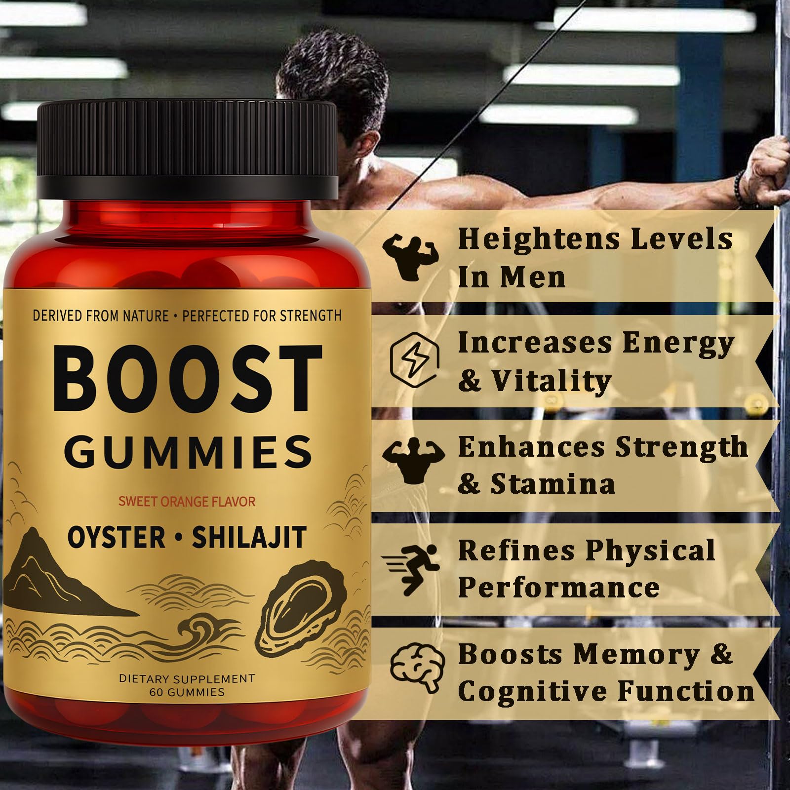 Rulinal support Gummies side view with nutritional information