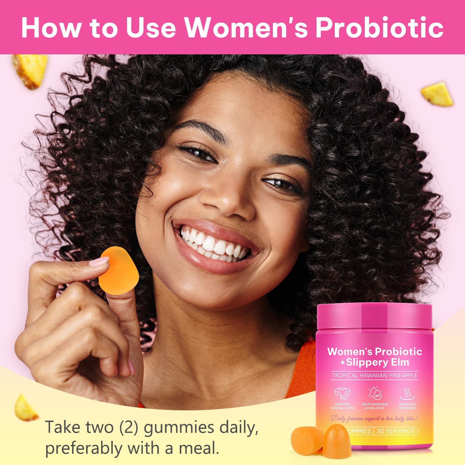 Rulviou Feminine Balance Gummies back view with ingredient list