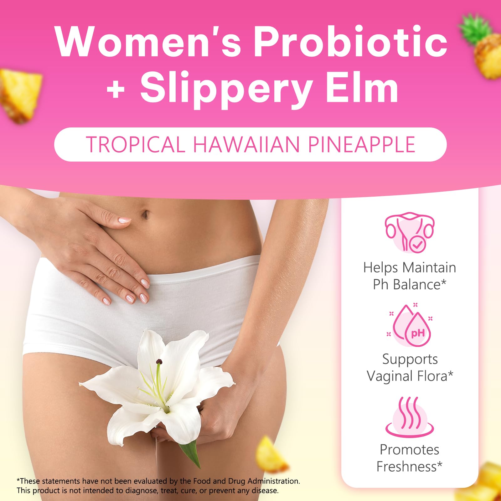 Rulviou Feminine Balance Gummies with fresh pineapple