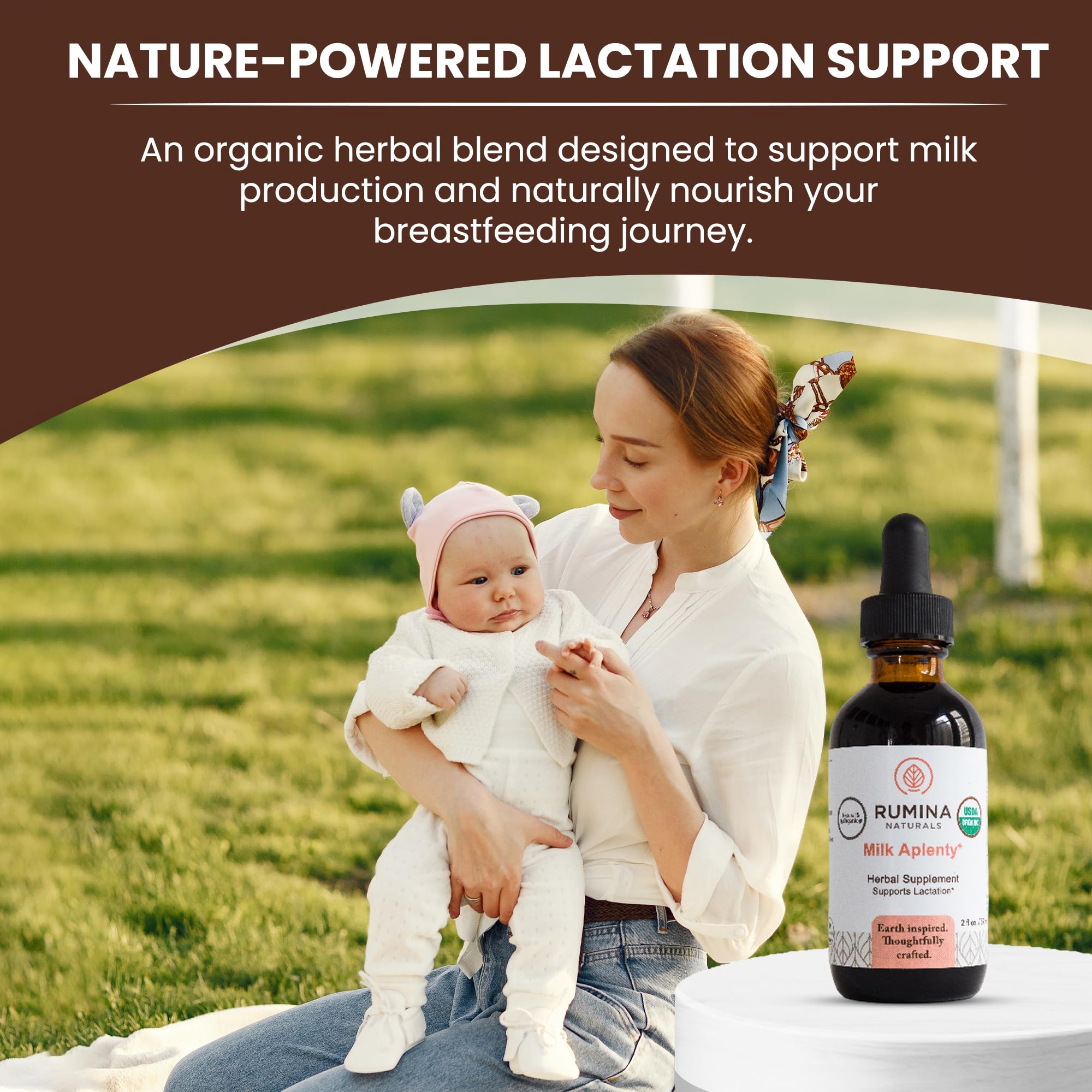 Rumina Naturals Milk Aplenty Lactation Supplement 222g lifestyle scene