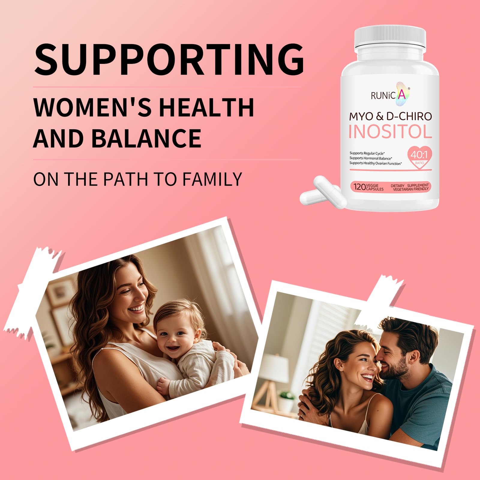 RUNICA Inositol Supplement 30-day supply capsules
