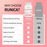 RUNICA Inositol Supplement showing capsule size