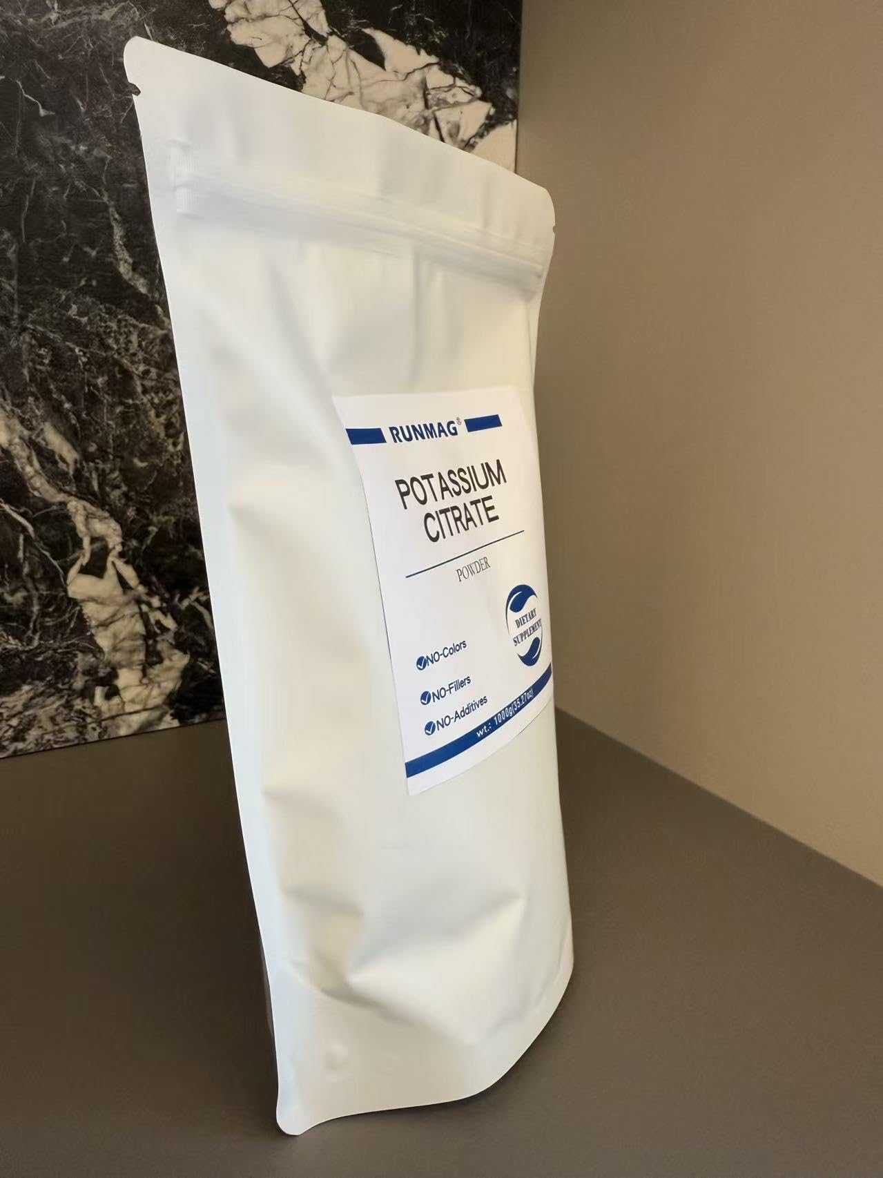RUNMAG Potassium Citrate Monohydrate powder close-up
