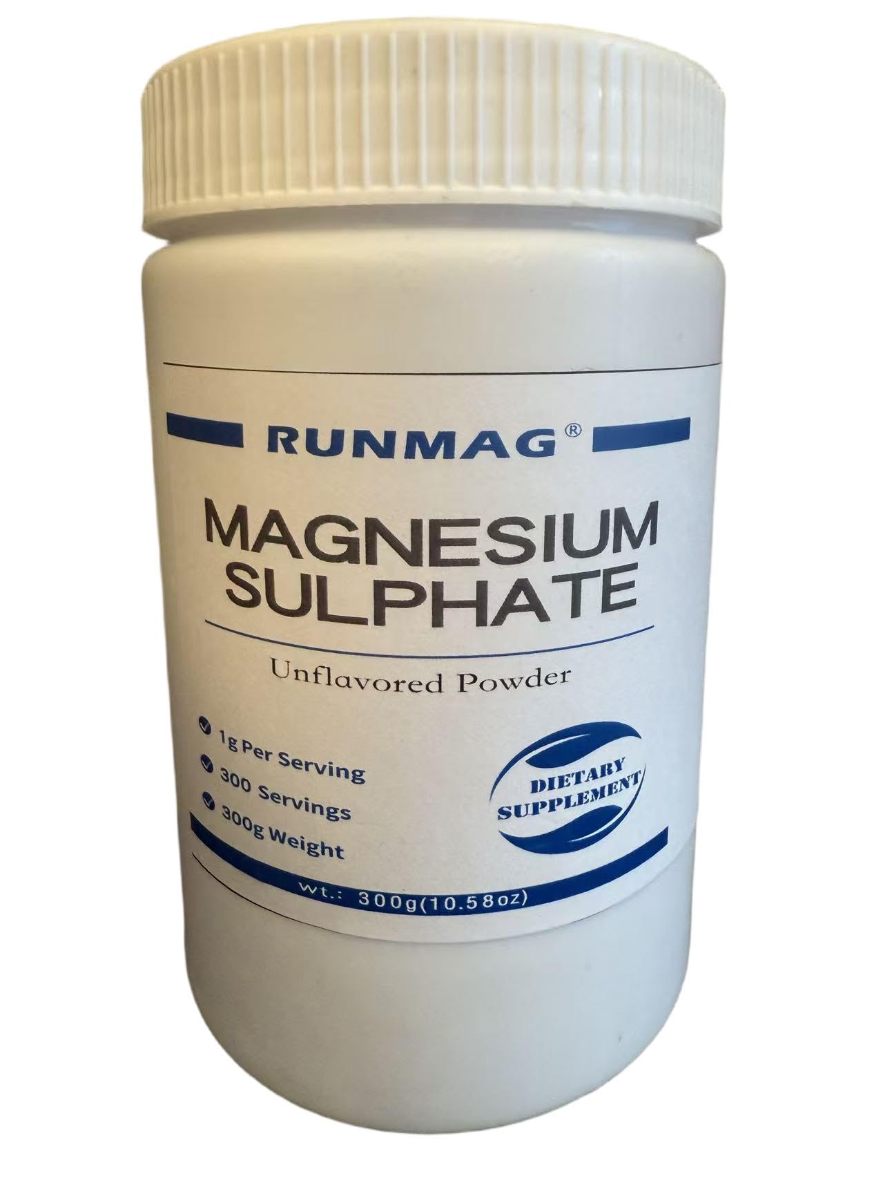 RUNMAG Pure Magnesium Sulfate Powder 300g front view