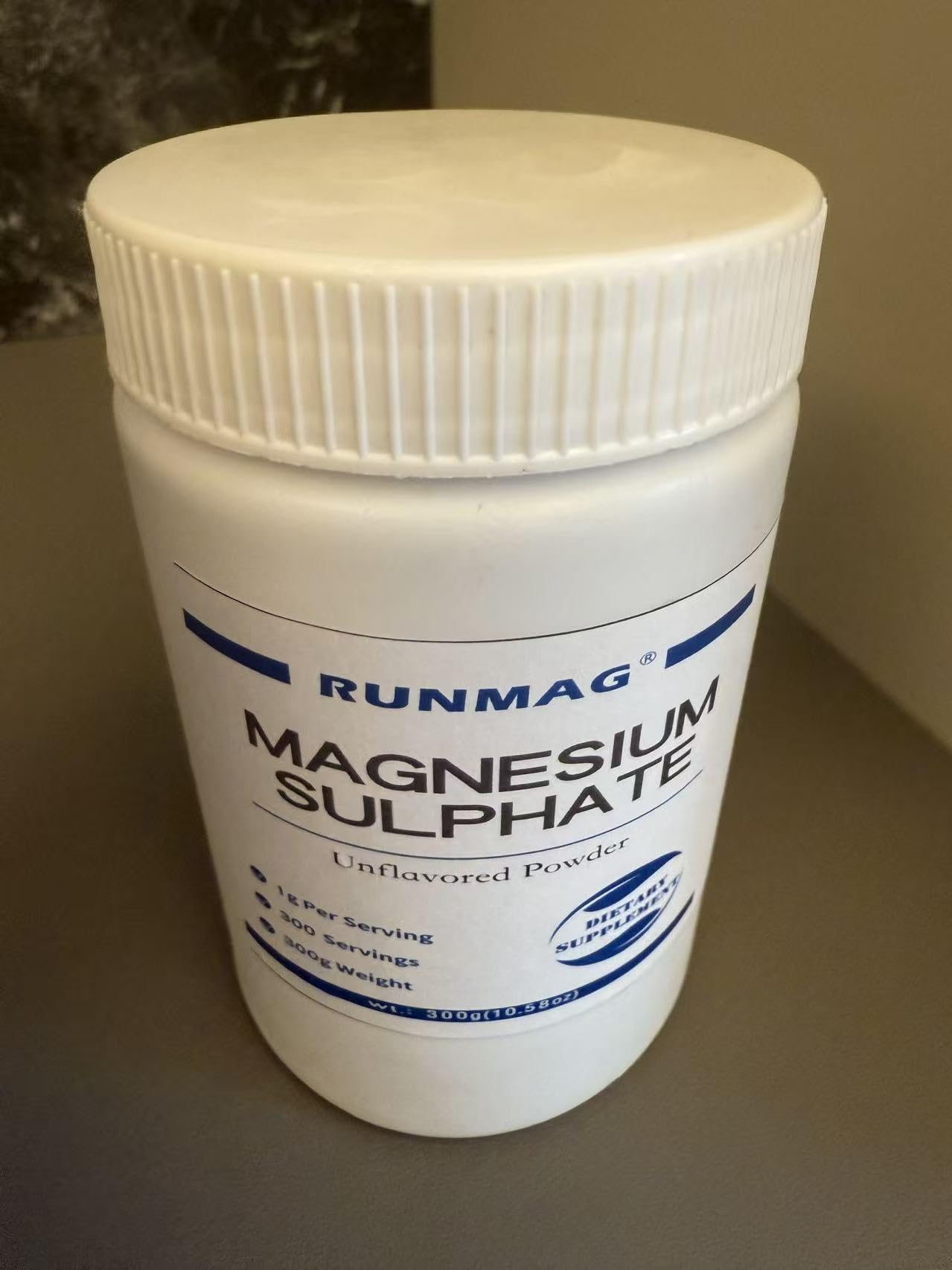 RUNMAG Pure Magnesium Sulfate Powder 300g side view