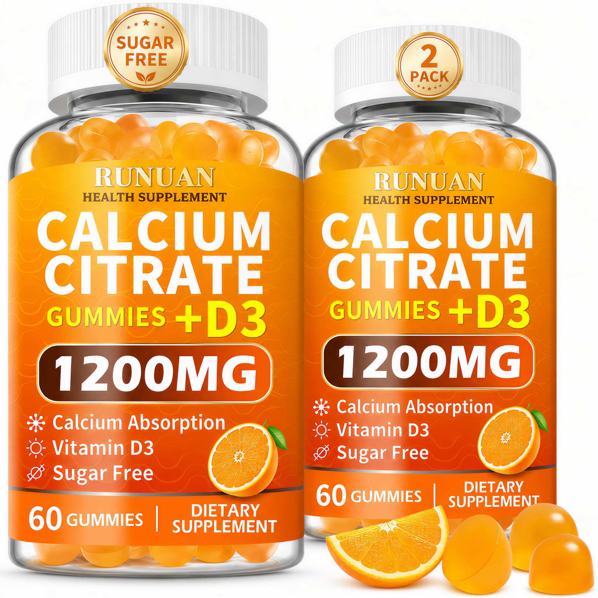 RUNUAN Calcium Citrate Gummies front view with packaging