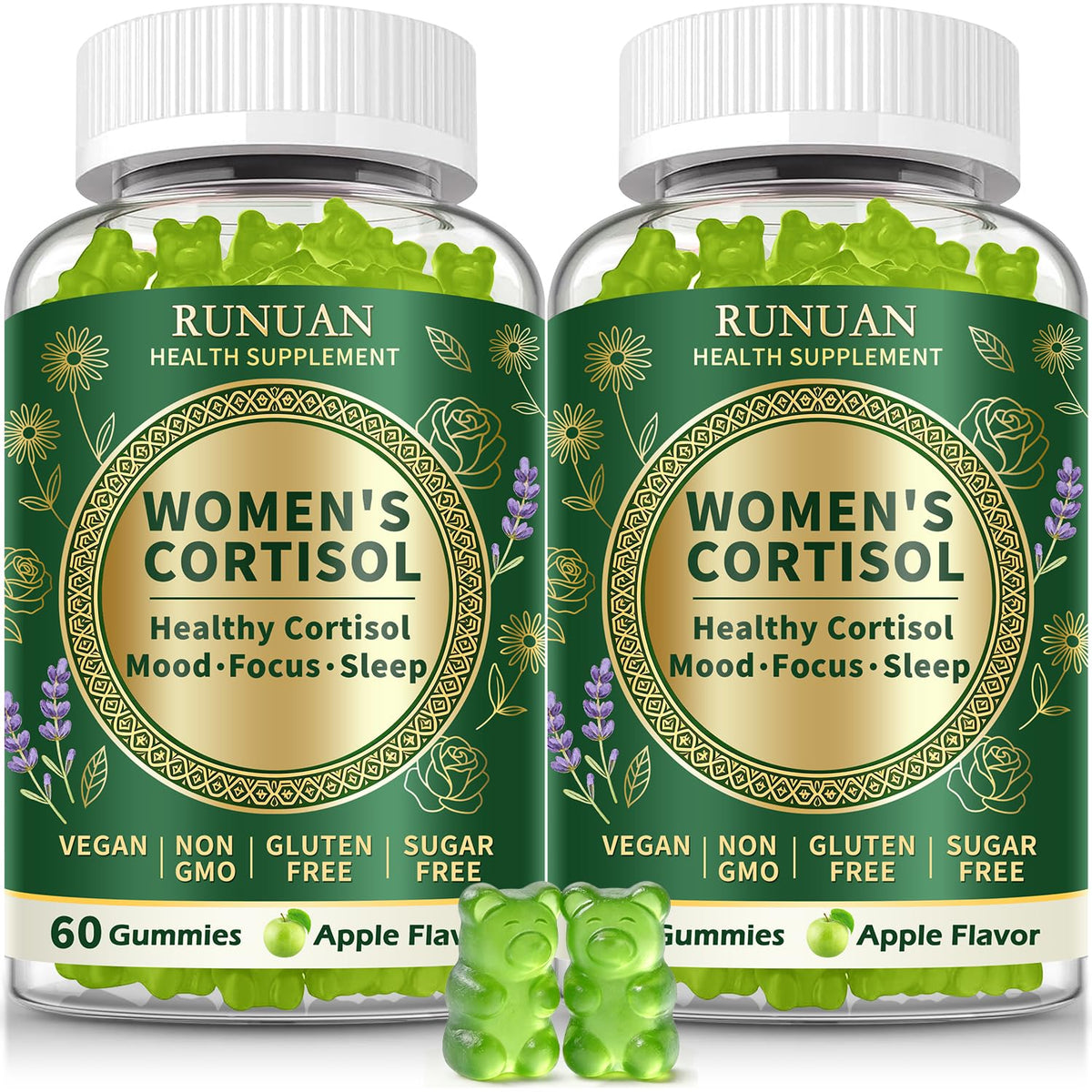 RUNUAN Cortisol Reducer Gummies front view packaging