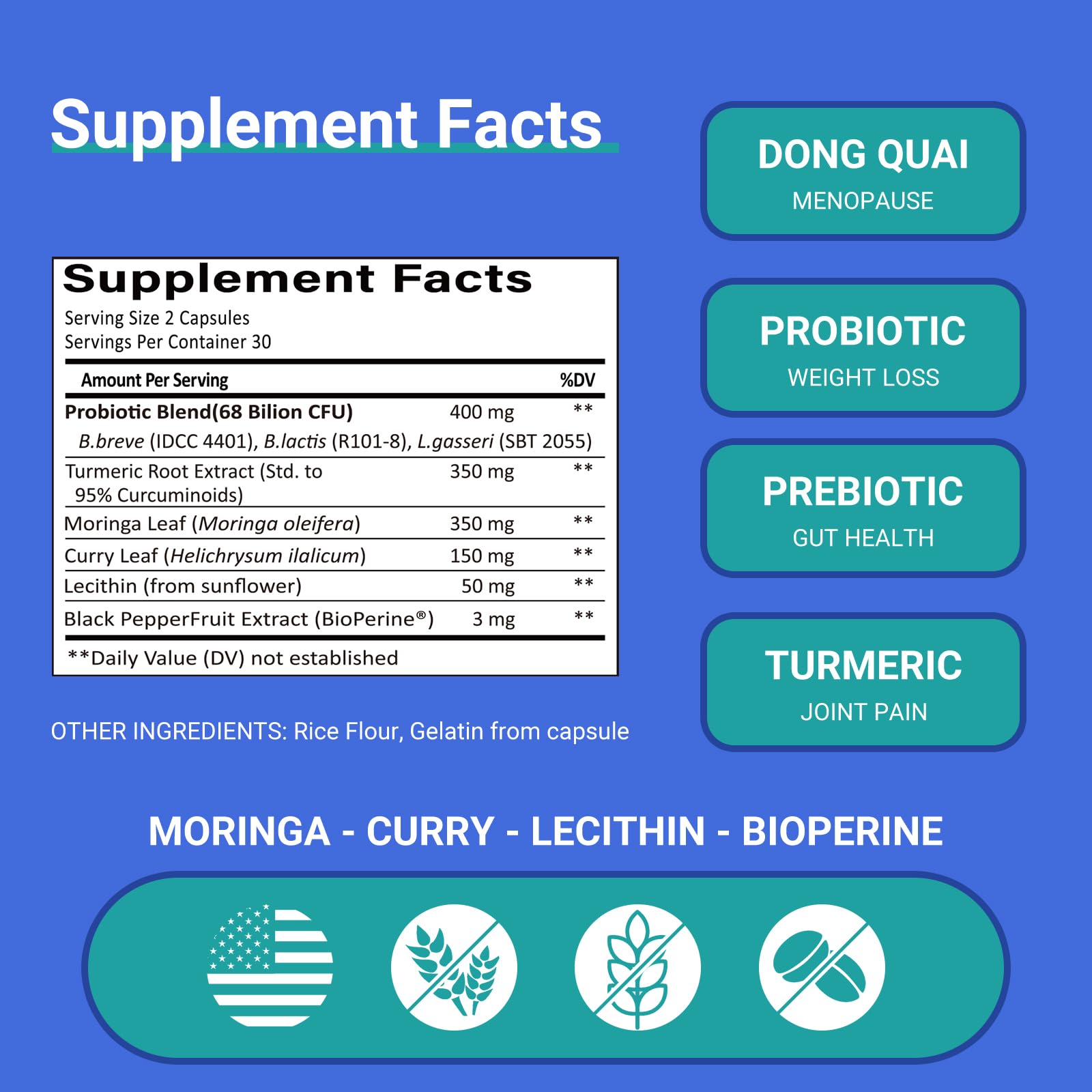 Ruolai Probiotics for Women 68B CFU capsules close-up