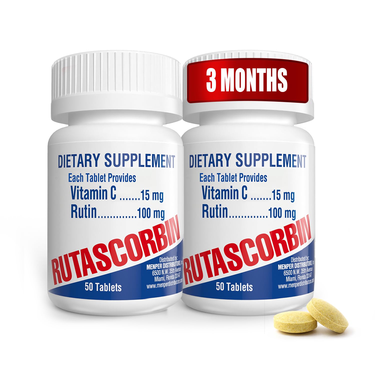 RUTASCORBIN Vitamin C with Rutin 50 tablets front view