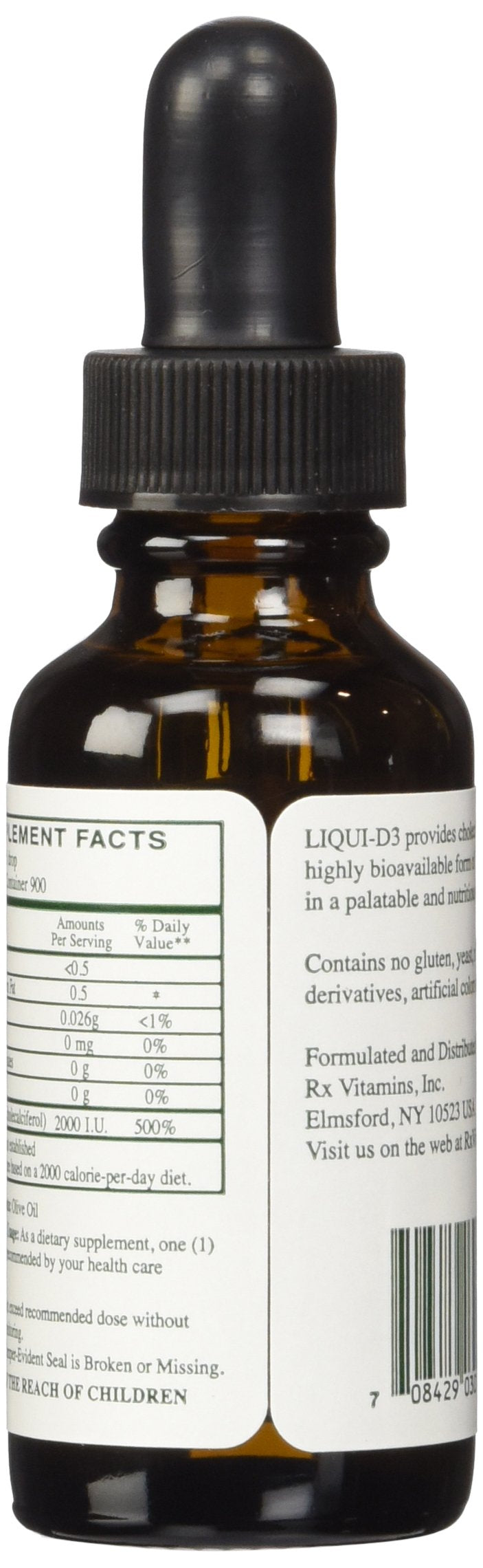 Rx Vitamins Liqui-D3 2000 IU Vitamin D bottle with dropper
