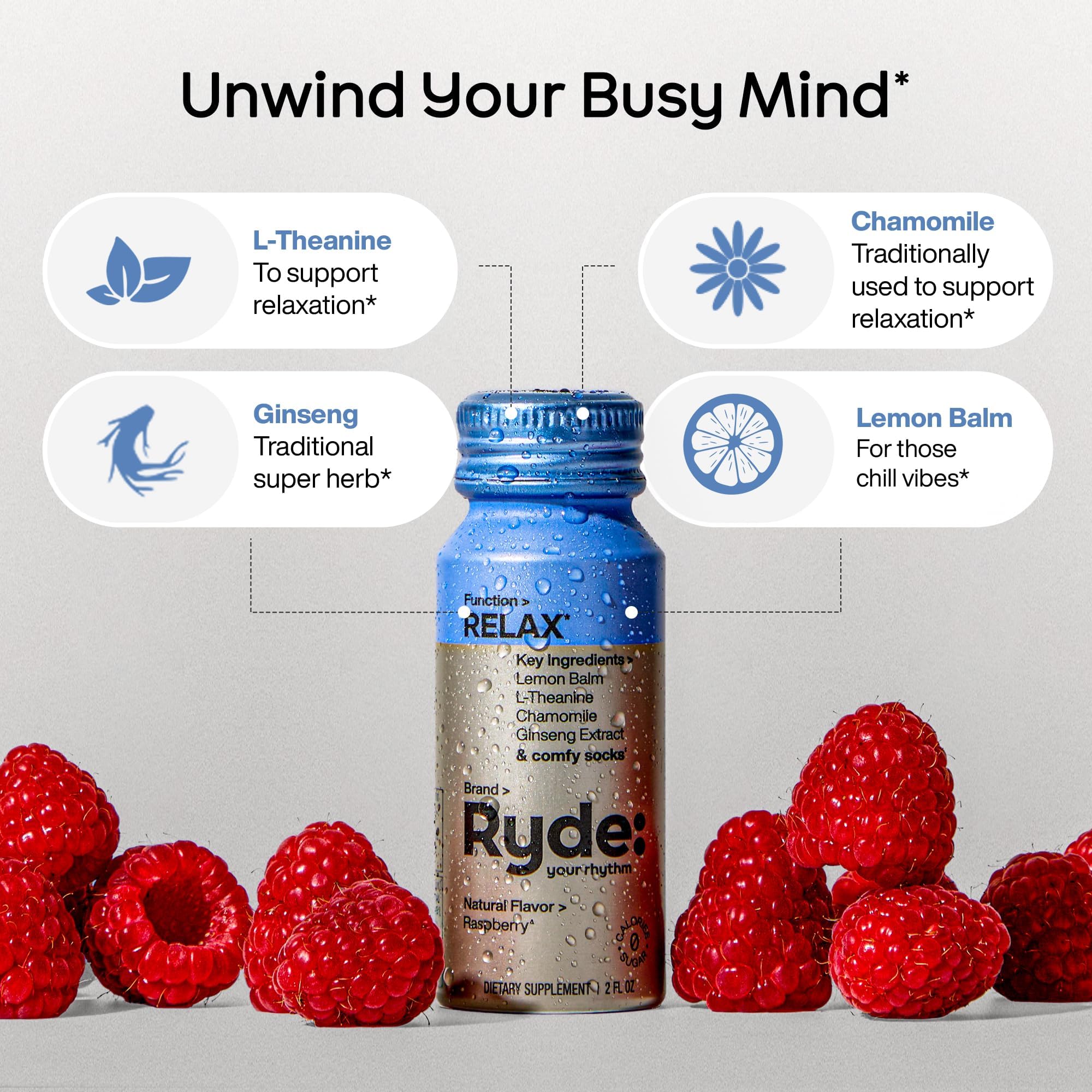 RYDE daily wellness lemon balm flavour shot