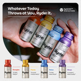 RYDE shots packaging showing all flavours
