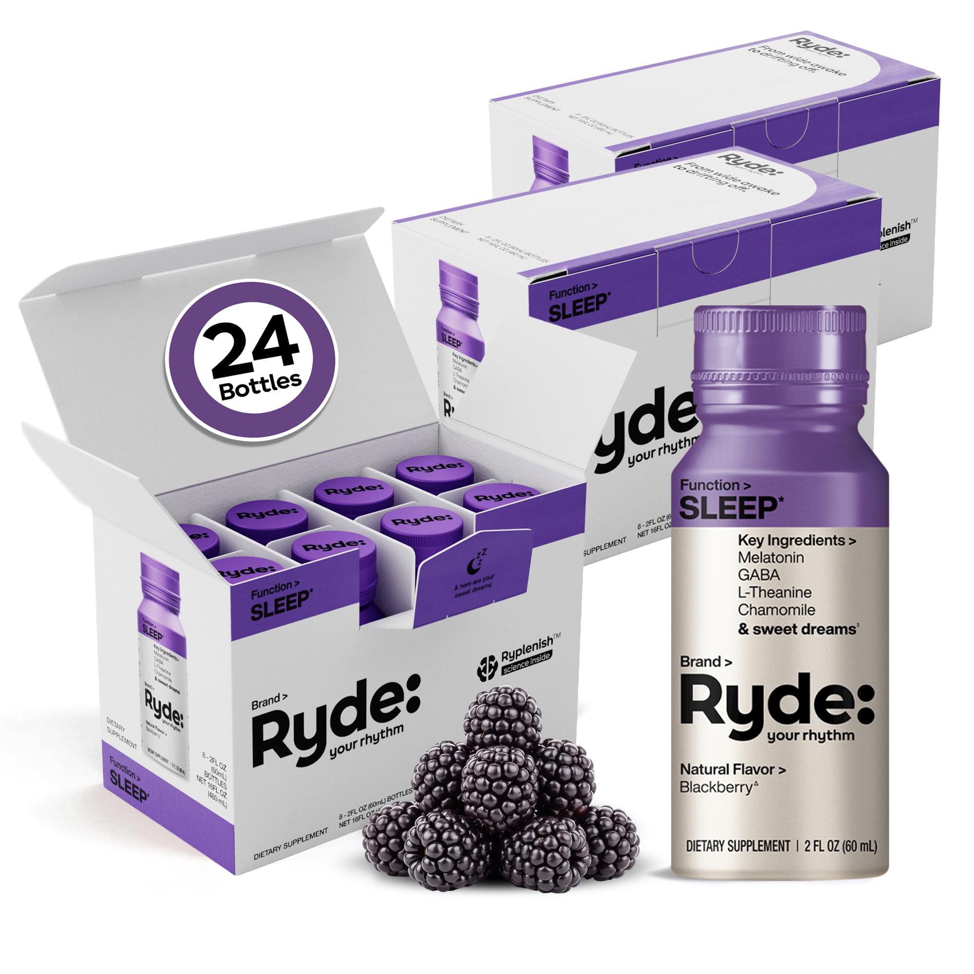 RYDE Sleep Shot Blackberry Flavor 2 fl oz front view