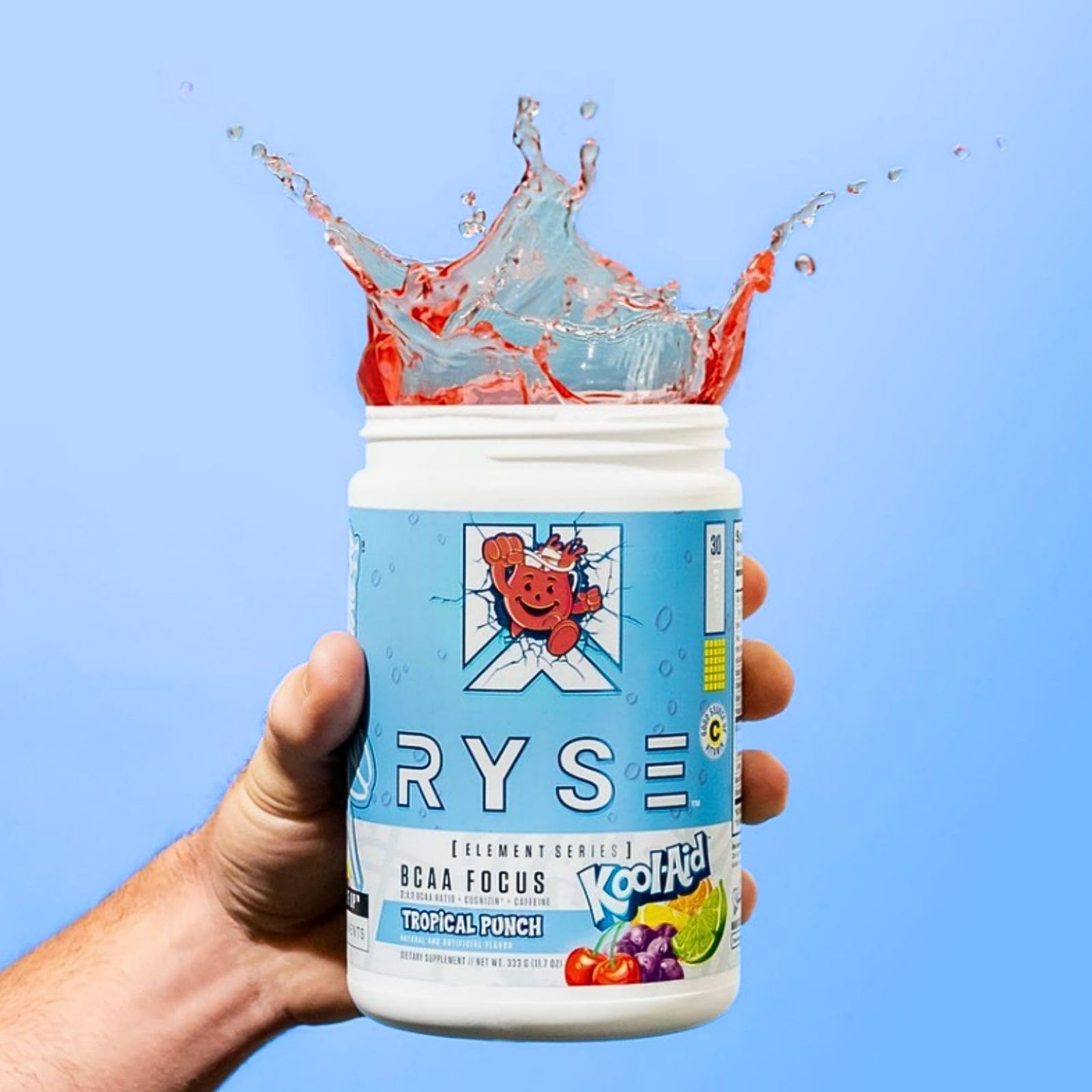 RYSE Up Supplements BCAA Formula mixed in water