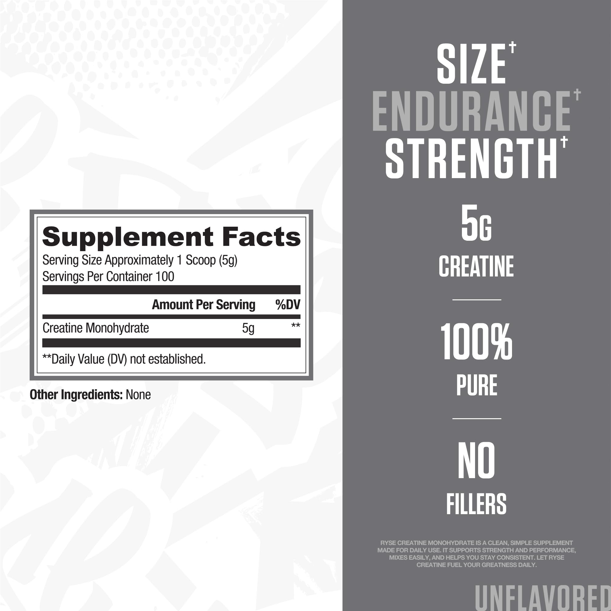 RYSE Up Supplements Creatine Monohydrate 635g packaging