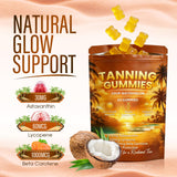Ryurop Tanning Gummies ingredients list on back of pouch
