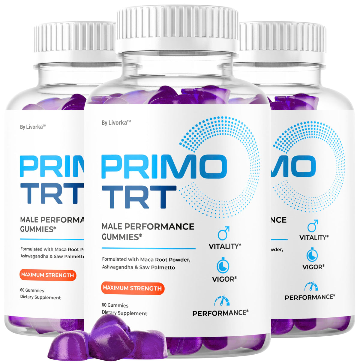 S.O Labs Primo TRT Gummies 60 count bottle front view