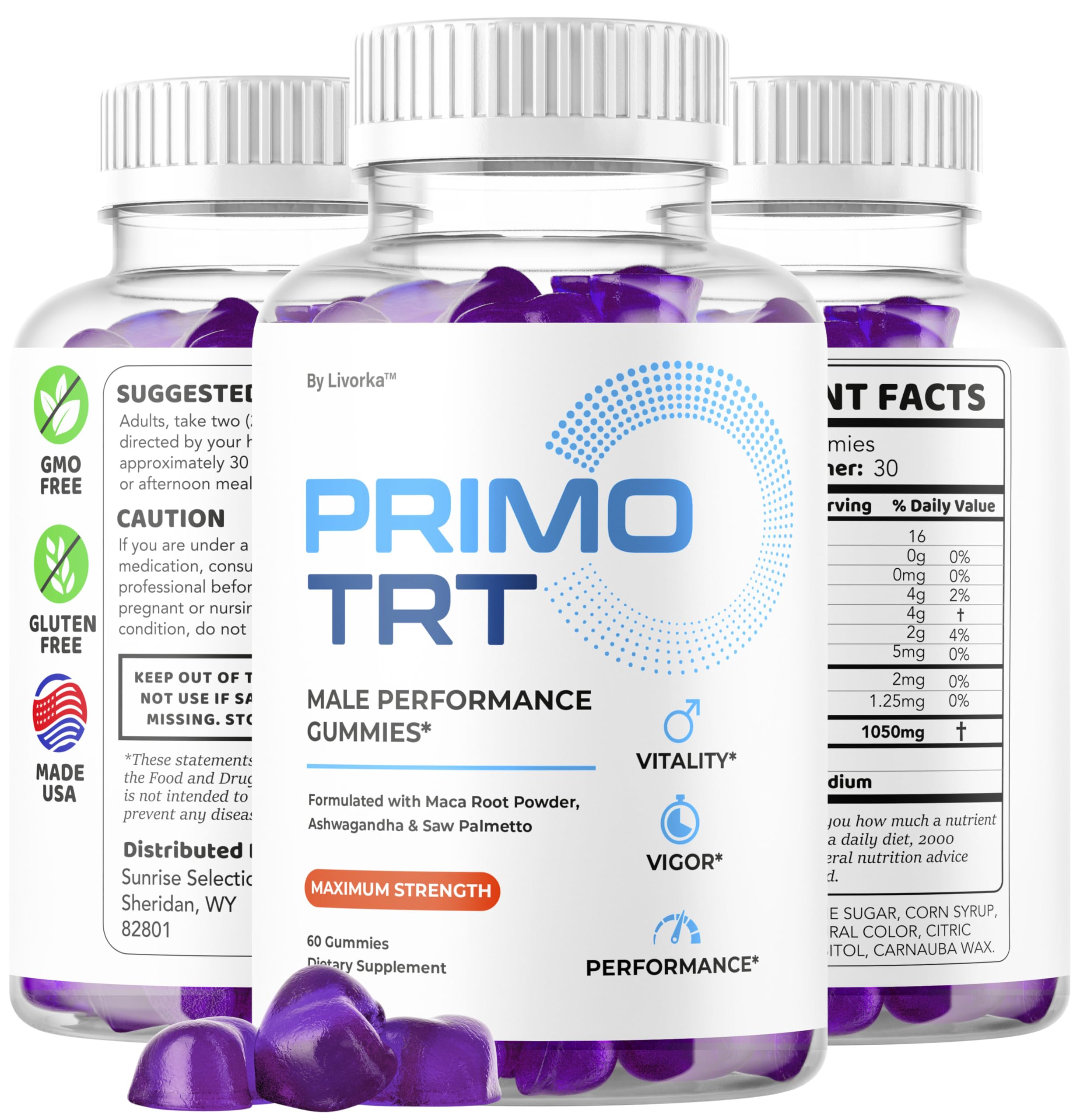 S.O Labs Primo TRT Gummies texture and colour close-up