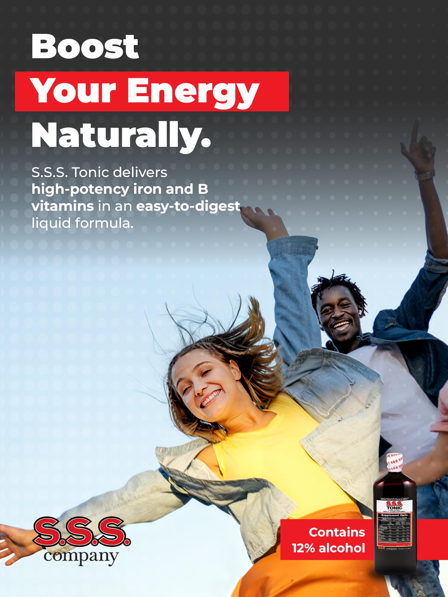 S.S.S. CO. High Potency Iron Liquid Supplement packaging details