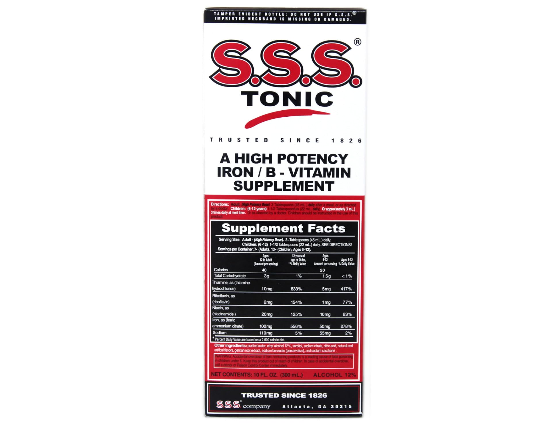 S.S.S. CO. Tonic Iron and Vitamin B Supplement with other vitamins