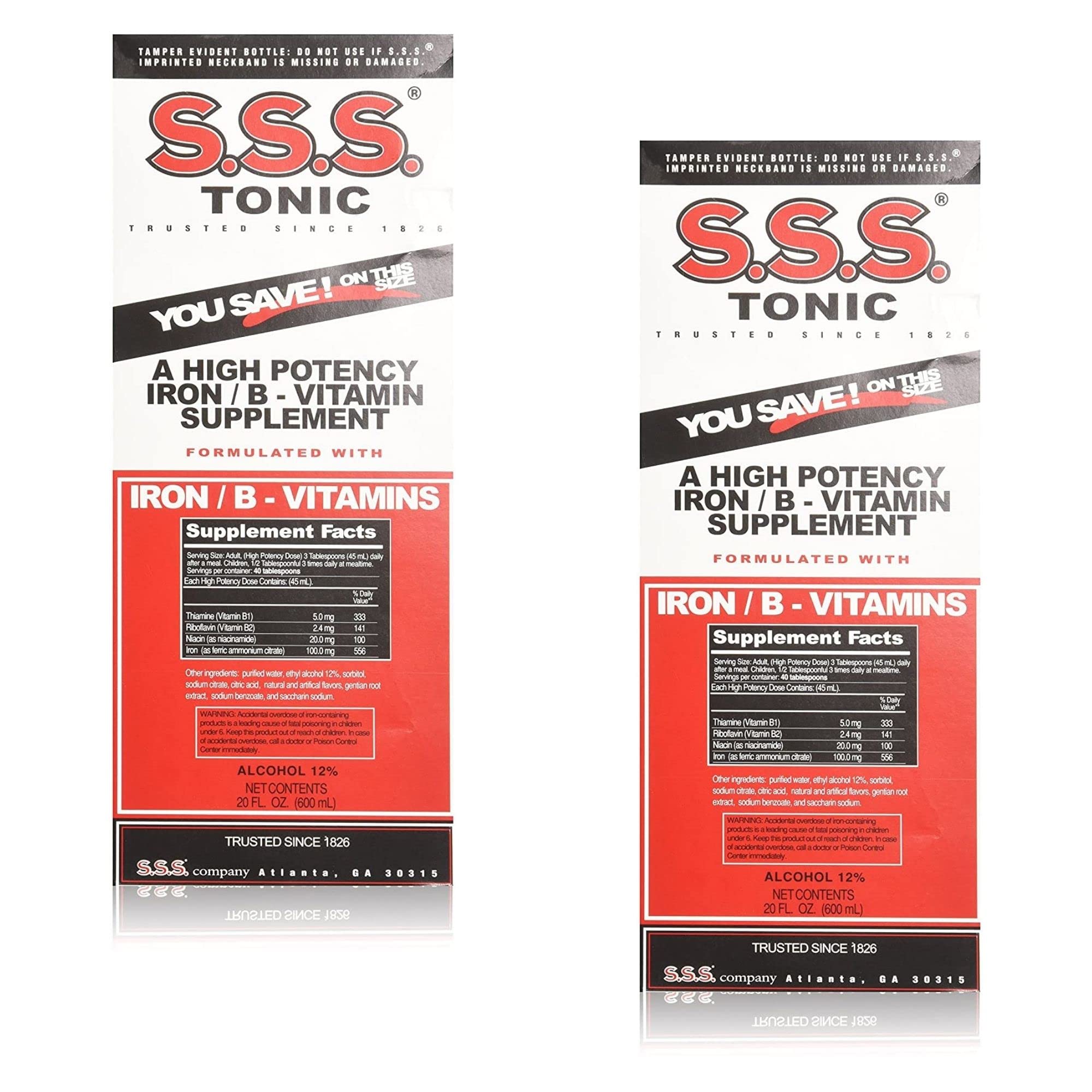 S.S.S. CO. Tonic Liquid Supplement front view with label details