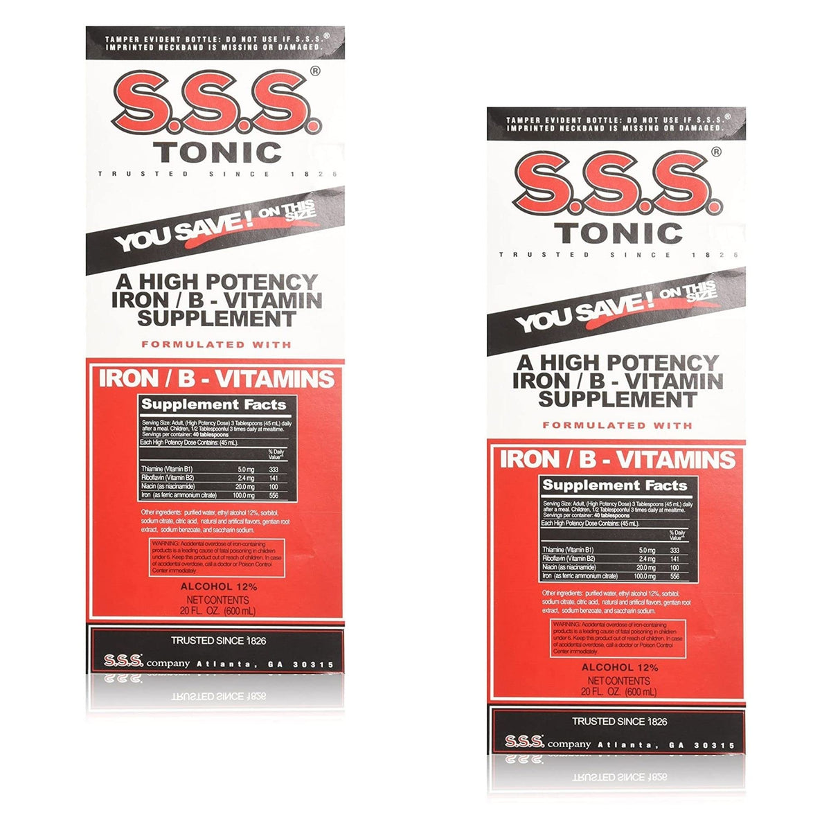 S.S.S. CO. Tonic Liquid Supplement front view with label details